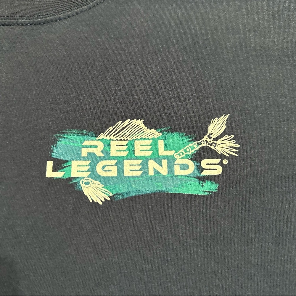 Reel Legends Men's Short Sleeve T-Shirt Blue w/Mahi Large - Picture 4 of 5